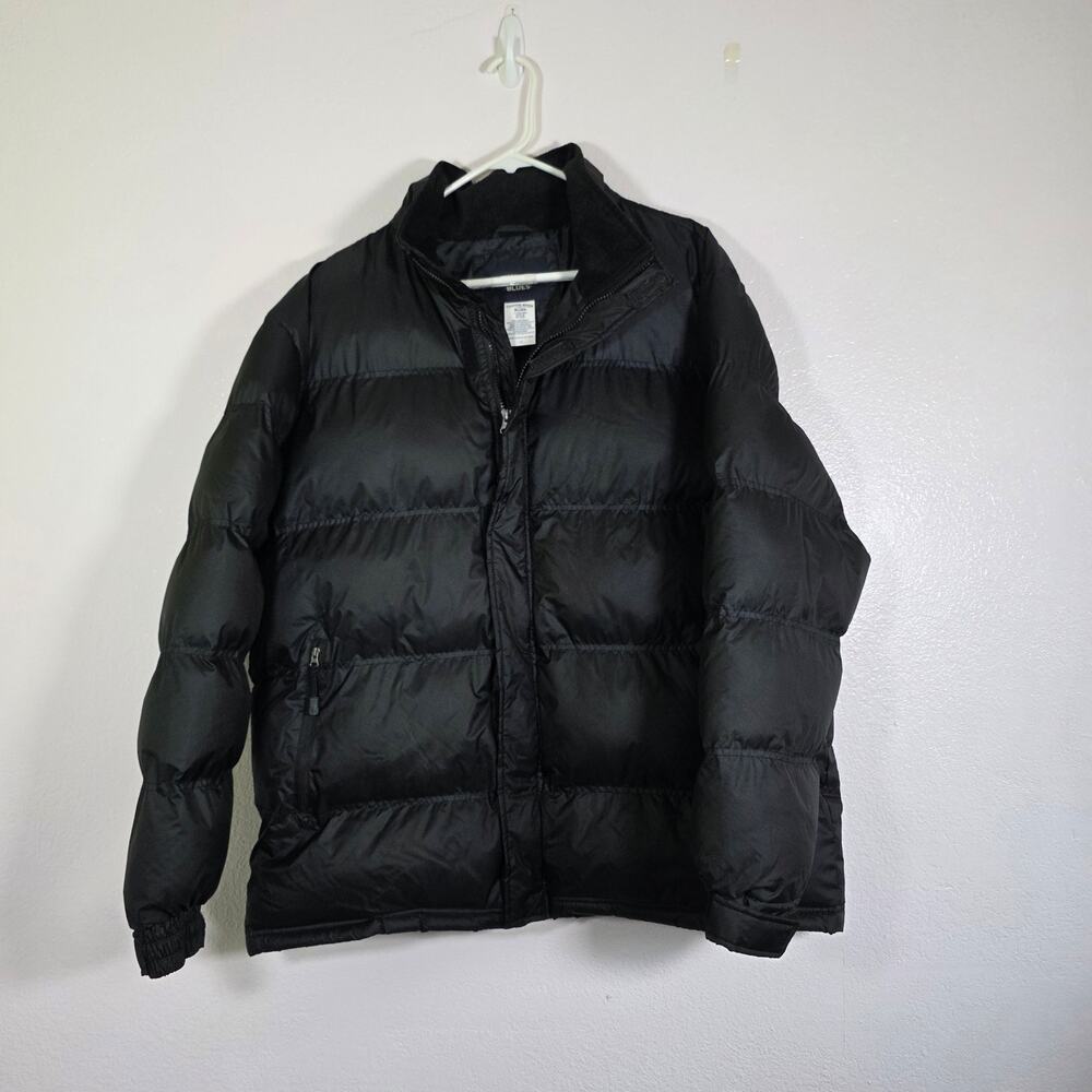 Canyon River Blues Black Puffer Jacket Full Zip Fleece Collar Mens L
